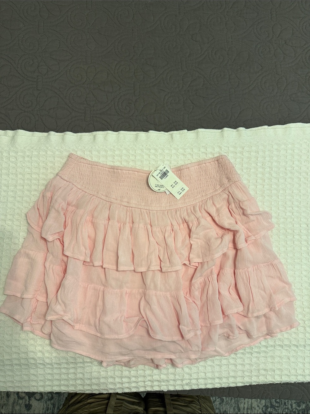 NWT Hollister Light Pink Ruffle Tiered Mini Skort